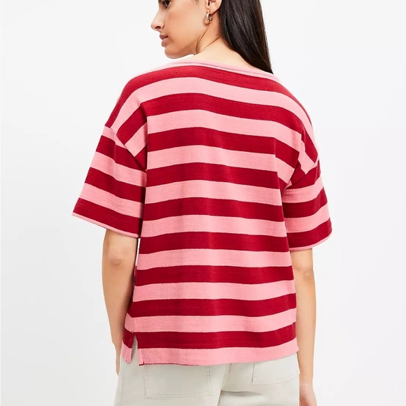 Loft Striped Shoulder Button Harbor Tee NWT - Picture 2 of 3